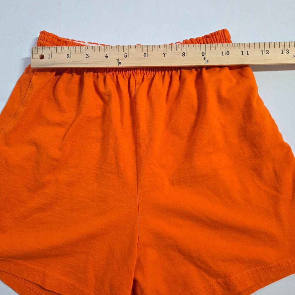 Soffe Womens Orange Athletic Gym Cheer Shorts Size Large High Rise Cotton - Picture 4 of 7